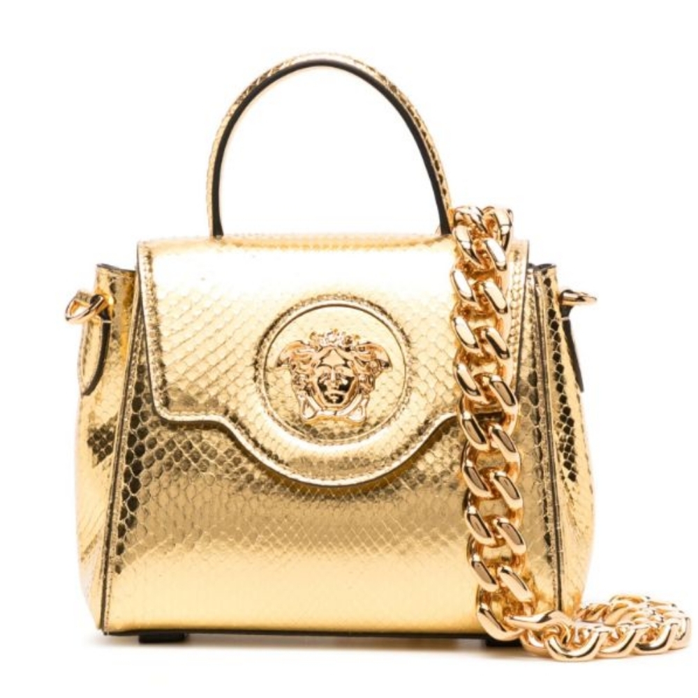 Versace La Medusa Python-Effect Tote Bag - image 1